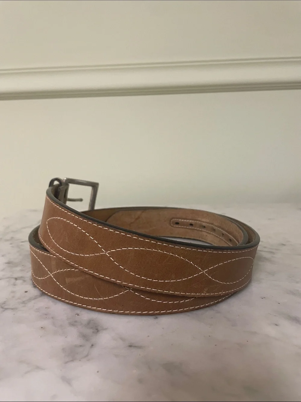 Blue Mountain Men's Leather Crazy Horse Belt - Size 42